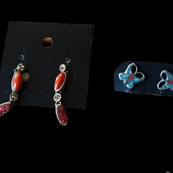 Vintage Mexican Silver Jewelry Lot - Necklace, 2x Earrings, 2x bracelets/bangles - Picture 7 of 7